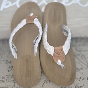 Tidewater White Braided Flip Flops